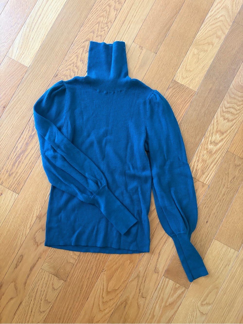 J. Crew Teal Ribbed Turtleneck Sweater
